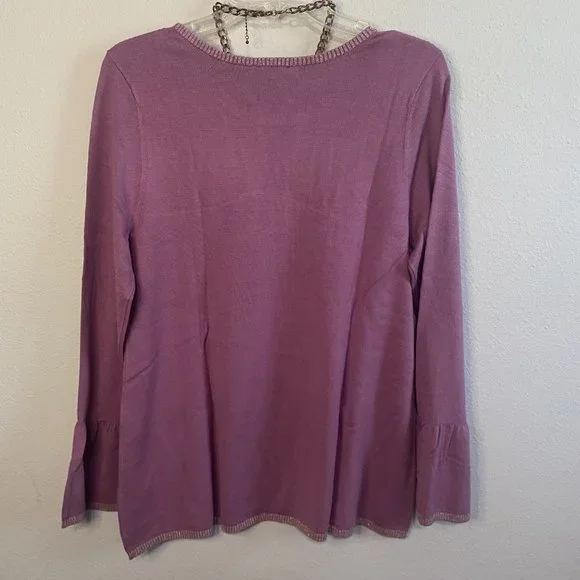 NWT Diane Gilman 2X Wine colored Long sleeve shirt. w58 - Picture 8 of 11